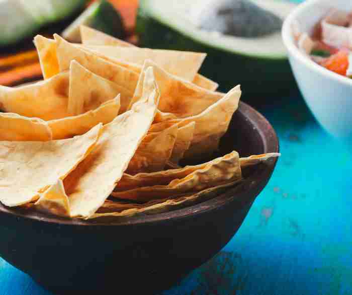 Azteca DIY Tortilla chips in a bowl.