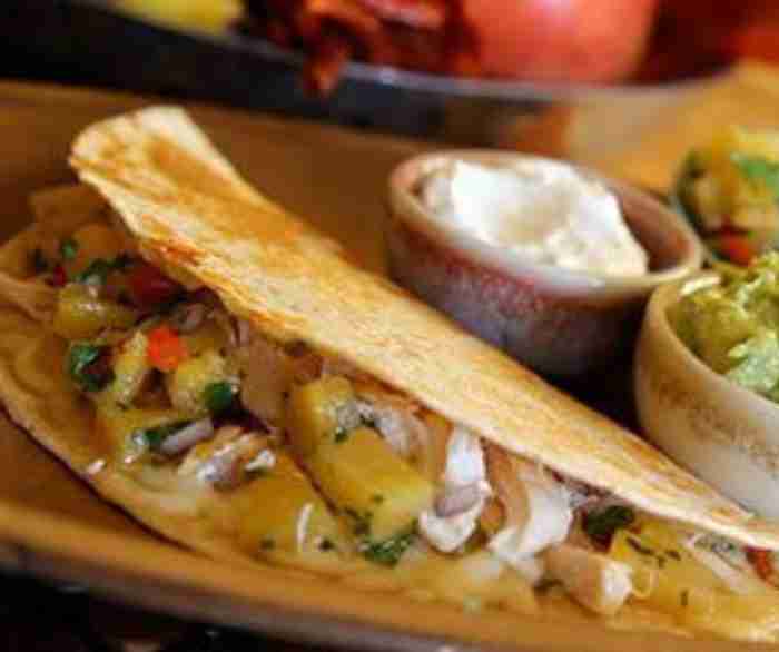 Chicken quesadillas with pineapple salsa