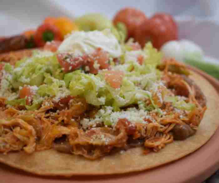 Chicken tinga tostadas