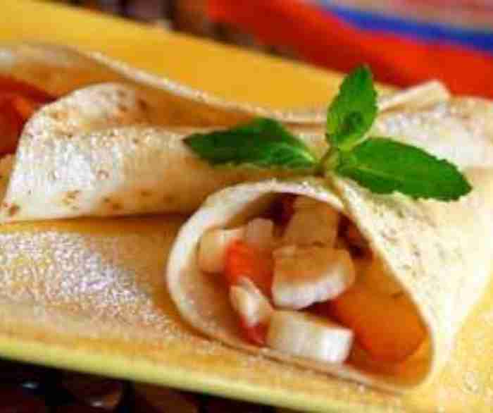 Fruity french toast tortilla wraps