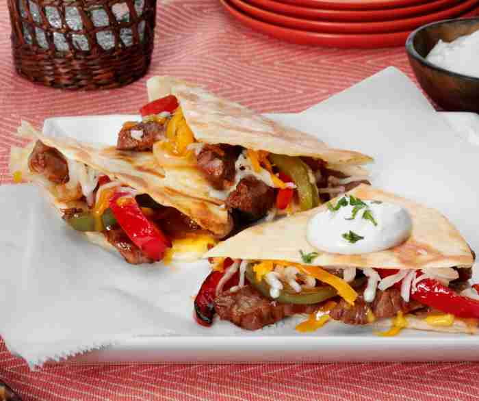 Grilled steak quesadillas