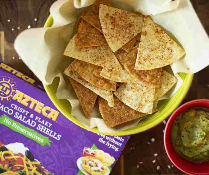 Hot honey lime chips in a green bowl.