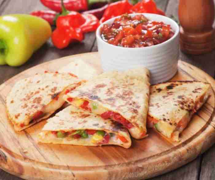 Sausage & salsa quesadillas
