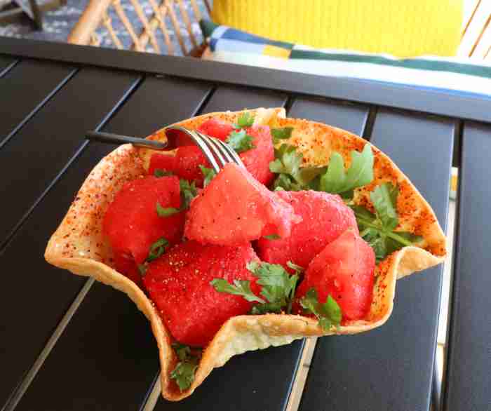 Spicy chili lime watermelon salad